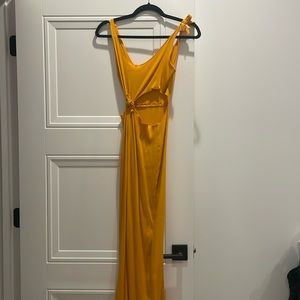 Sandro Loli mandarin scoop neck cut out midi dress ribbed stretch material